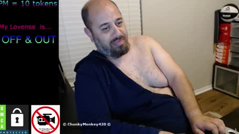 Snapshot of chunkymonkey420 chatting on 02-02-25, 07:20 Spencer Smokey Bear online show from 02-02-25, 07:20