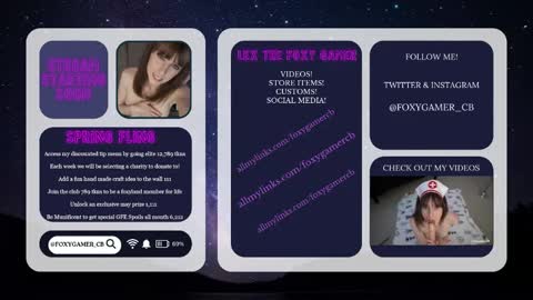 Snapshot of foxy_gamer chatting on 05-09-26, 01:11 Lex Vive foxygamer cb online show from 05-09-26, 01:11