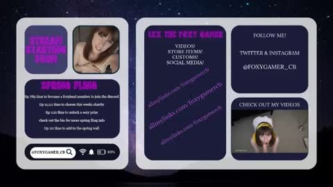 Snapshot of foxy_gamer chatting on 05-29-26, 01:36 Lex Vive foxygamer cb online show from 05-29-26, 01:36