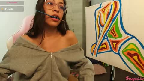 Snapshot of samyonichan chatting on 12-06-24, 04:58 Special show on 17 december and 23 UwU online show from 12-06-24, 04:58