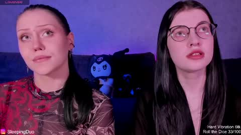 Snapshot of sleepingduo chatting on 05-31-26, 06:09 Hi We are Iva and Angela Nice to meet u 3 online show from 05-31-26, 06:09