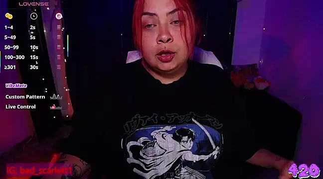 Snapshot of bad_scarlett1 chatting on 03-21-25, 12:18 bad scarlett1 online show from 03-21-25, 12:18